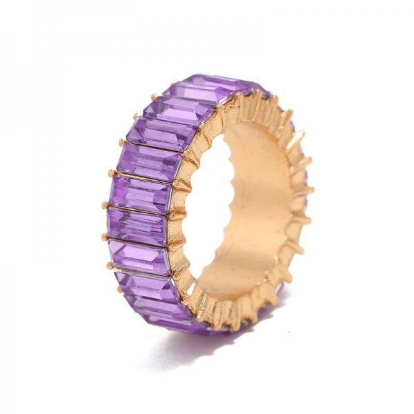 Multi Color Baguette Eternity Stack Ring