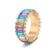 Multi Color Baguette Eternity Stack Ring