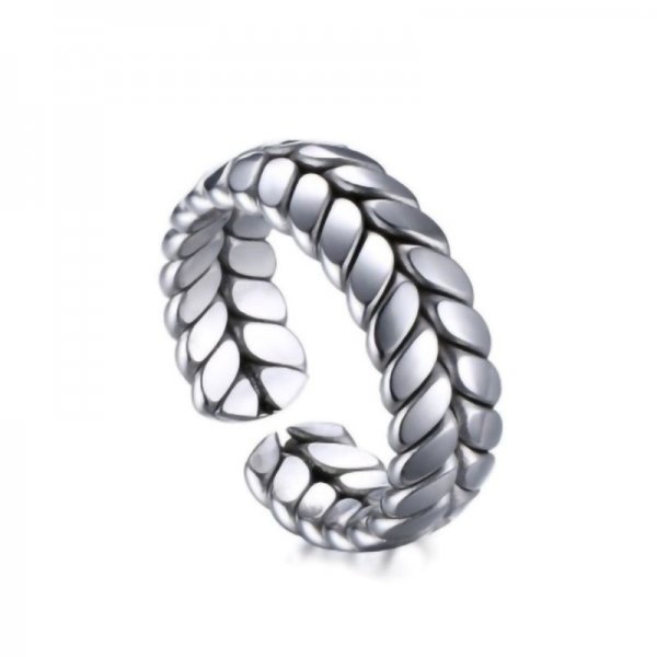 Stainless Steel Wheat Ring Opening For Men