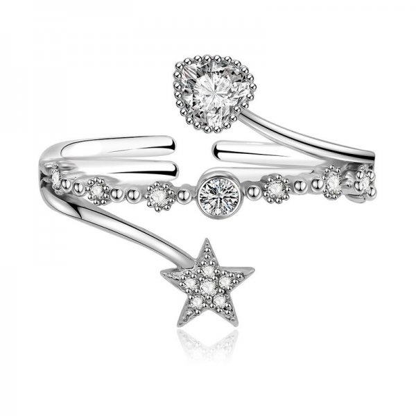 Star Heart Band Ring