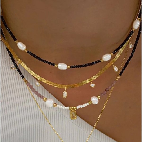 Stainless Steel Beaded Necklace