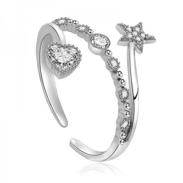 Star Heart Band Ring